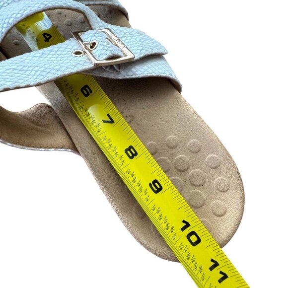 Vionic Skylar White Leather Faux Snakeskin Slip On Sandals Slides Buckle Size 10 - Picture 5 of 13